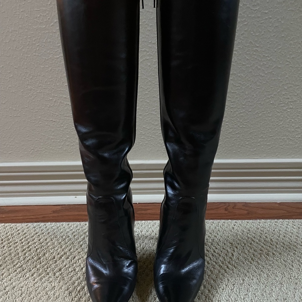 Stuart Weitzman Black Heeled Boots - Picture 4 of 13